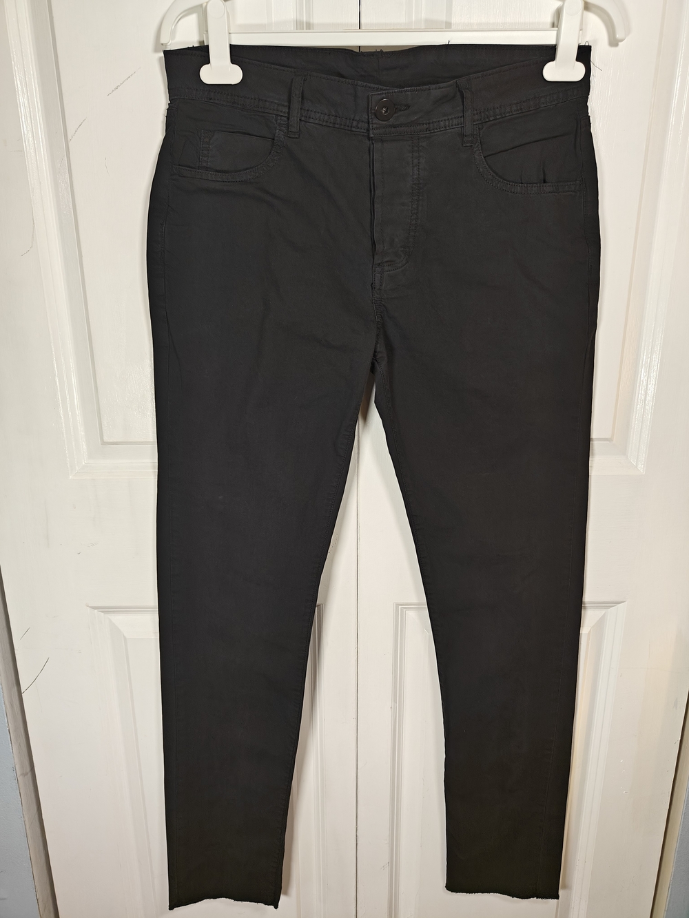 James Perse Mens 30 Garment Dyed Black 5-Pocket Slim Tapered Chino Pants